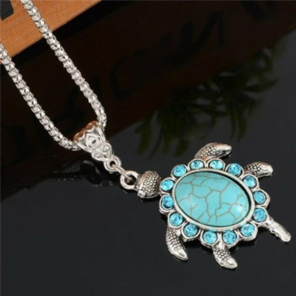 Women's Turquoise Turtle Necklace - Picture 4 of 4
